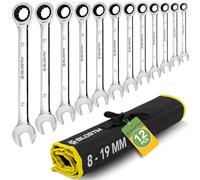 BLOSTM Ratchet Spanner Set 12 PCS - Metric Spanner Set 8-19mm
