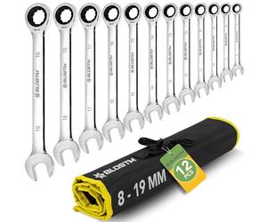 BLOSTM Ratchet Spanner Set 12 PCS - Metric Spanner Set 8-19mm