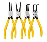 BLOSTM Set of 4 Circlip Pliers - 7-inch Internal & External Straight & Bent Tip, Heavy Duty 7" Snap Ring Pliers Set with Durable Springs and Soft Handles, Includes Storage Case - 4 PCS