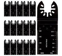 BLOSTM Wood Cutter Saw Blades 15 Pack - 35mm Multi Tool Blades for Cutting Wood, Plastic & Soft Metal, Quick Release Oscillating Saw Blades Fit Most Oscillating Multi Tools - Includes Storage Case