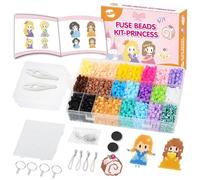 BLOT Fuse Beads Kit 4000 PCS 5mm Iron Beads for Kids with Pegboard Tweezers Ironing Papers Arts & Crafts Gifts for Kids Girls Boys, Princess Theme