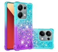 BLOTECH Case for Xiaomi POCO M6 Pro 4G Liquid Glitter Flowing Bling Sparkle Soft Silicone Bumper Case 3D Creative Design Floating Quicksand Bling Sparkly Stars bi-colour Back Case Cover