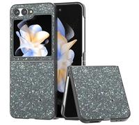 BLOTECH Compatible with for Samsung Galaxy Z Flip 6 Glitter for Girls,Sparkly Shining Bling Plastic Hard Shell Case,Anti-Slip Women Girl Bling Phone Cover for Samsung Galaxy Z Flip 6 Black