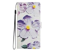 BLOTECH Flip Cover Case for Honor 600 Lite wallet flip case Creative Magnetic Protective cover Cartoon Animal Cute Pattern Purple PU Leather Compatible with Honor 600 Lite,Oil on canvas flowers