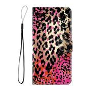 BLOTECH Flip Wallet Phone Case for Redmi A2 PLUS with Shockproof Bumper and Card Slots Magnetic Clasp Kickstand TPU Inner Shell Bumper Case Cover for Redmi A2 PLUS,Pink leopard print