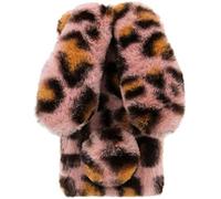 BLOTECH Fluffy Fur Plush Case for Oppo Reno 14F 5G Bunny Furry Protective Phone Cover Plush Case Skin Rubber Cute Soft Warm Fluffy BackCase for Women Girls Glitter Cases Leopard Red
