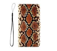 BLOTECH for Redmi A2 Shockproof Case, Leather Flip Wallet with Silicone Bumper, Card Slots, and Stand With Soft TPU Back Case,Snakeskin pattern Flip Wallet Phone for Redmi A2