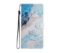 BLOTECH Magic Marble Case for MOTO G7 Power Flip Case Skin Feel PU Leather Girly Phone Wallet Case Marble Rivers Cellphone Cover for Women Girls with [Kickstand ] [Magnetic Clasp] [Card Holder]