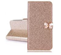 BLOTECH Magnetic Case for Honor Magic 8 Pro Gold Shiny Sparkly Flip Poket 3D Glitter Butterfly Magnetic Folio Cute Kids Handbag Glitter Wallet Women Girls Pouches Phone Cases for Honor Magic 8 Pro