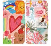 BLOTECH PU Leather Case for Nokia C2 2nd Edition (Set of 2), Wallet Protection Cover with RFID Blocking, Summer Pink Collection Magnetic Closure Flip-top Shockproof Bumper Shell