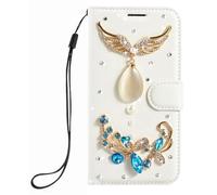 BLOTECH Shiny Rhinestone Case for Motorola Mote G06 Girls Fashion Luxury Bling Bling Diamond Rhinestone Gemstone 3D Wings of Angels Gemstone Women Girls Luxury Shockproof Case