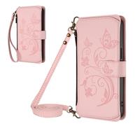 BLOTECH Wallet Case for ZTE Nubia Focus 2 Ultra Flip Phone Cases PU Leather Folio Cellphone Shell Zipper Bag Skin Covers Coin Purse [with Lanyard Strap] 5 Credit Card/Cash Holder Slots,Pink