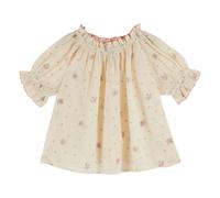 Blouse Bouffante Fleurie Coton Bio Cream 2 years