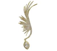 Blouse Clips For Back Gold Wings Rhinestone Brooch Suit Corsage Pin,Golden 1