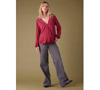 Blouse-Effect Top with Crossover on the Front for Maternity, ENVIE DE FRAISE bordeaux red