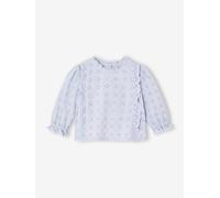 Blouse in Broderie Anglaise for Babies sky blue