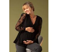 Blouse in Crêpe & Lace for Maternity, by ENVIE DE FRAISE black