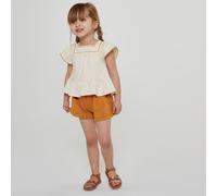 Blouse/Shorts Outfit Ecru + camel