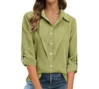 Blouses For Women - Elegant Solid Long Sleeve Blouse With Classic Collar And Button Detailing For Everyday Workwear Shirt Clean Front Women Casual Tunic