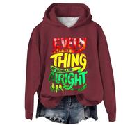 Blouses For Women Every Little Thing Gonna Be Alright Art Print Casual Sweatshirt Goth Clothes