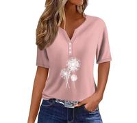 Blouses for Women UK, Deals of The Day Sale Prime Summer Tops for Women UK Tshirts Ladies Tunic Tops Plus Size Clothing for Women Long Sleeve Blouses Linen Shirt Womens Clothes (Pink,XXL)
