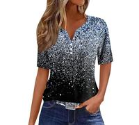Blouses for Women UK, Tops for Women UK Deals of The Day Sale Prime Sale Clearance Y2K Top White T Shirt Women Womens Summer Tops Ladies Size 20 UK Y4K Clothes Work T Shirt Summer (Blue,XXL)