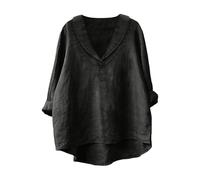 Blouses For Women - Women Casual Blend Shirt Loose Fit Round Neck Pullover Top Elegant Style