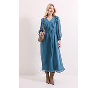 Blouson Sleeve Frill Midi Dress Dorothy Perkins Blue 8