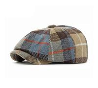 bloutnetord Baseball Cap Baseball Caps Men'S Cap Hat Snapback Unisex Plaid Octagonal For Men And Women, Taxi Driver Beret, Flat Elastic55-59Cm Khaki