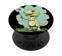 Blow Away Worries with this Dinosaur and Dandelion PopSockets Adhesive PopGrip