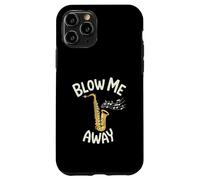 Blow Me Away Saxophone Jazz Music Pun Funny Case for iPhone 11 Pro