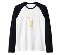 Blow Me Away Saxophone Jazz Music Pun Funny Raglan Baseball Tee