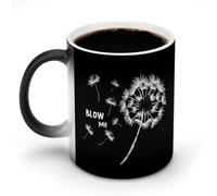 Blow Me Dandelion Cute Coffee Cup with Handle Hot Changing Graphic Ceramic Travel Mug