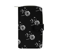 Blow Me Dandelion Long Purses for Women Leather Card Holder Mens Wallet Coin Purse