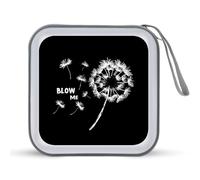 Blow Me Dandelion Portable CD Case Holder 48 Capacity Travel DVD Storage Boxs Wallet Bag