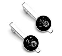 Blow Me Dandelion Silver Tie Clip Suit Accessories for Men Necktie Bar Set Pin Business Wedding