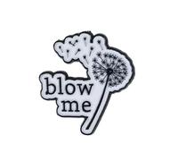 Blow Me Enamel Pins, Cute Dandelion Flower Puff Quote Badge Brooch, Sarcastic Joke Badge Button, Humor Saying Brooch, Funny Sarcasm Gift For Adults Women, Making A Wish Decorative Pin Jewelry