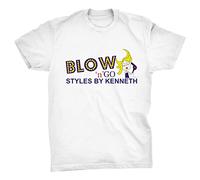 Blow 'n' Go Benidorm Kenneth Funny Hairdresser T-Shirt (White, XXL)