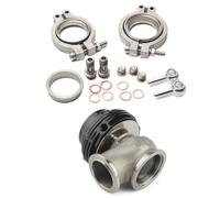 Blow Off Valve for Turbo, 38 mm Reusable External Wastegate, Black/Silver/Blue/Red Turbo Exhaust Manifold Waste Gate Valve with Dump Pipe for Vehicles