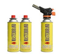 Blow Torch Butane Burner Gas Flamethrower Welding Auto Ignition Camping Gas Refill Brower Torchblower (2X Butane Refills + Blowtorch)