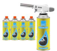 Blow Torch for Cooking Attachment Head with 4 Gas - One-Handed Gas Torch with Adjustable Flame & Safety Lock, Fits All Butane Tanks, Ideal for Creme Brulee, Desserts, BBQ, Baking