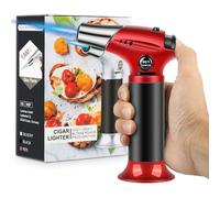 Blow Torch, Professional Kitchen Cooking Torch With Lock Adjustable Flame Refillable Mini Blow Torch Lighter For Bbq, Baking, Brulee Crème