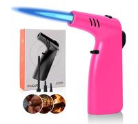 Blow Torch - Refillable Butane Gas Lighter with Adjustable Flame & Safety Lock - Kitchen Torch for Creme Brulee, Cooking, Soldering - Small Torch for Camping, DIY, BBQ (Butane Gas Not Included)