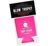 Blow Trophy Fantasy Football Punishment Can Cooler, Funny Last Place Loser Toilet Bowl Draft Party Gag Gift, Bright Pink Drink Sleeve