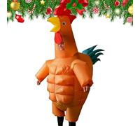 Blow Up Chicken Costume | Farm Animal Outfit | Abdominal Muscles Design Inflatable Chicken Outfit - for Festival Birthday Party Christmas Halloween Adults Men Women