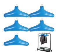 Blow Up Clothes Hangers - 5PCS Inflatable PVC Hangers, Stable Folding Travel Coat | Space Efficient Windproof with Metal Hooks, Lightweight Clothes for Shirts Dress Ski