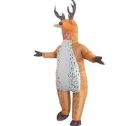 Blow Up Cute Funny Santa Claus Gingerbread Snowman Reindeer Shaped Halloween Cosplay Costume Outfit Inflatable Christmas Tree Costume Fancy Dress Jumpsuit (Style C, One Size)