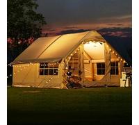Blow Up Family Tent Inflatable Tents with Stove Hole and Pump, Large Family Air Glamping Tents 4 6 8 Man, 4-Season Pop Up Air Glamping Tent, Quick To Set Up
