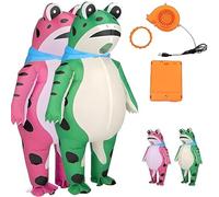 Blow Up Frog Costume Adult,Inflatable Frog Costume,Halloween Cute Animal Costumes Funny Suit for Men Women Cosplay Party (XL,Green+Pink)