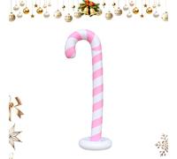 Blow Up Holiday Ornament - Inflatable Candy Stick Ball for Indoor Outdoor Use | Giant PVC Decoration with Fun Design, Party Favor for Yard Lawn Pool Home Christmas Photoshoot, 58" Pink White Green